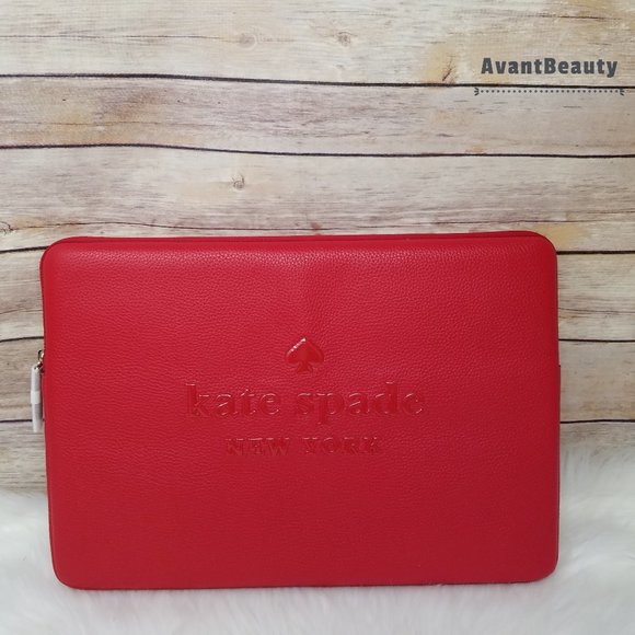 kate spade Handbags - Sienne Logo Laptop Sleeve Case Kate Spade Red New